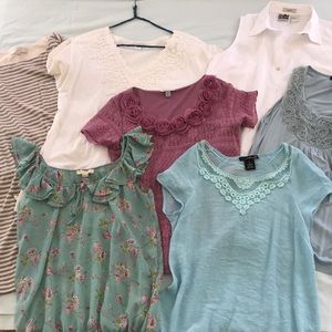 Lot of gently worn tops and dress. Bundle of 7.